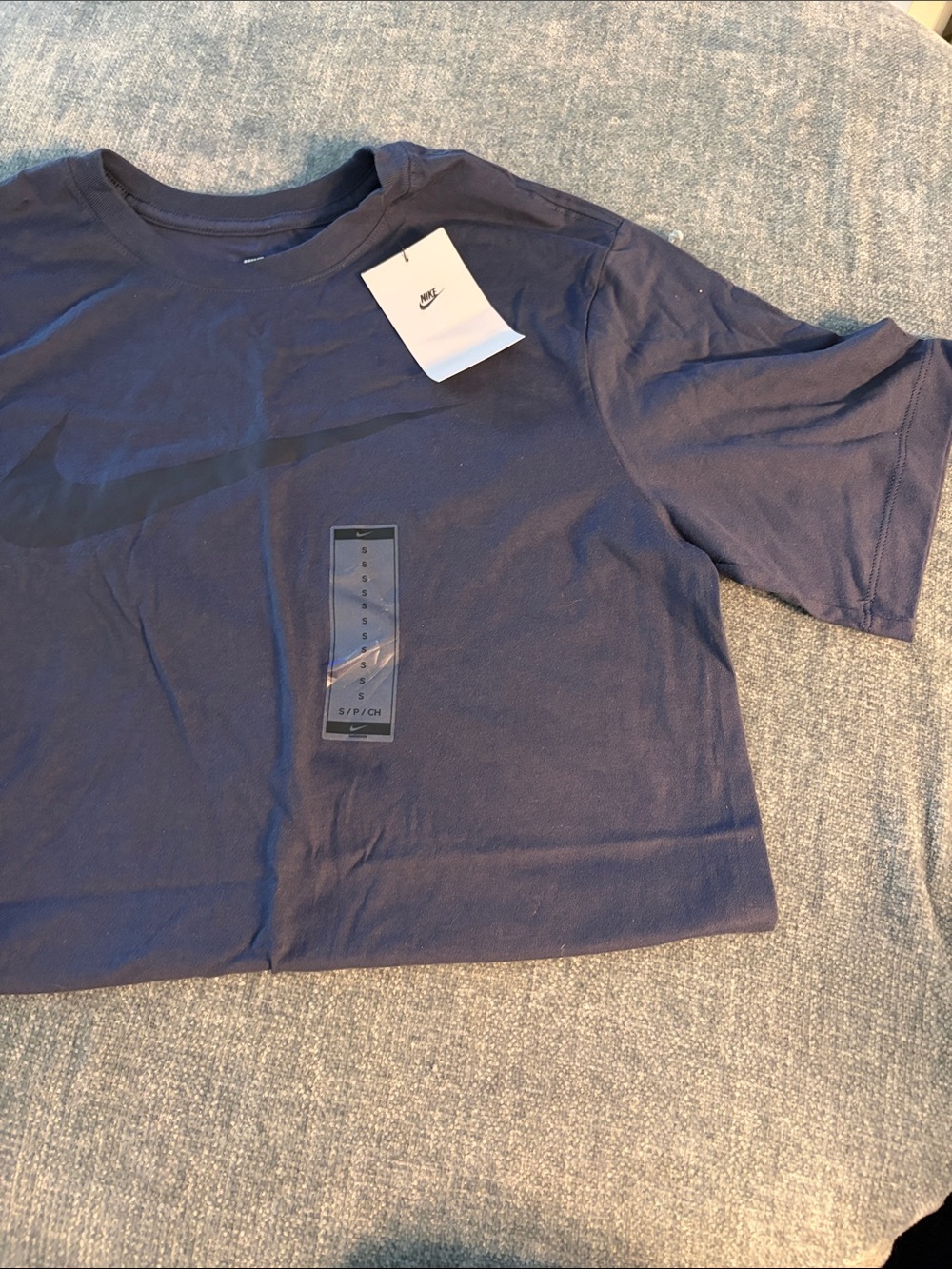 Nike Dark Blue Crew Tee with Subtle Swoosh
